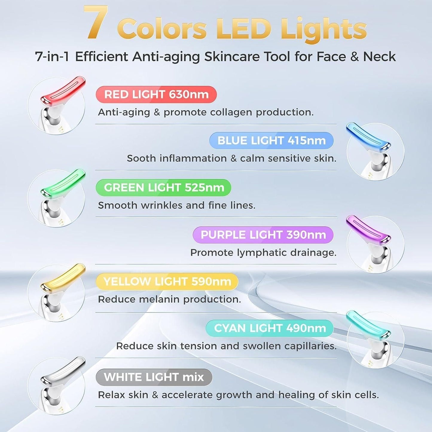 Light Therapy Device - 7 Color Led Skin Tightening Device