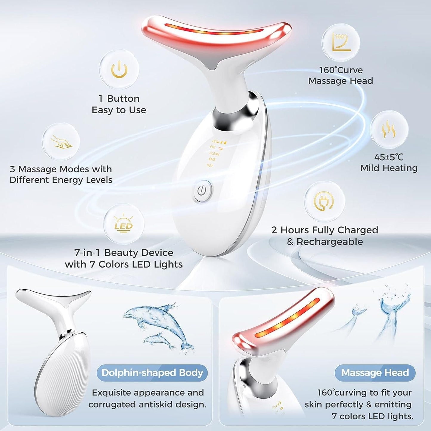 Light Therapy Device - 7 Color Led Skin Tightening Device